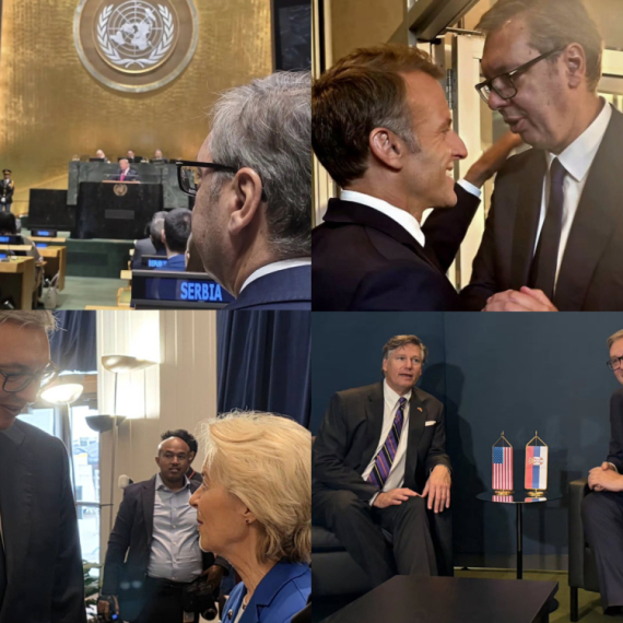 Vučić u Njujorku sa svetskim liderima; Srdačan susret sa Makronom; Sastao se sa Kristoferom Landauom FOTO