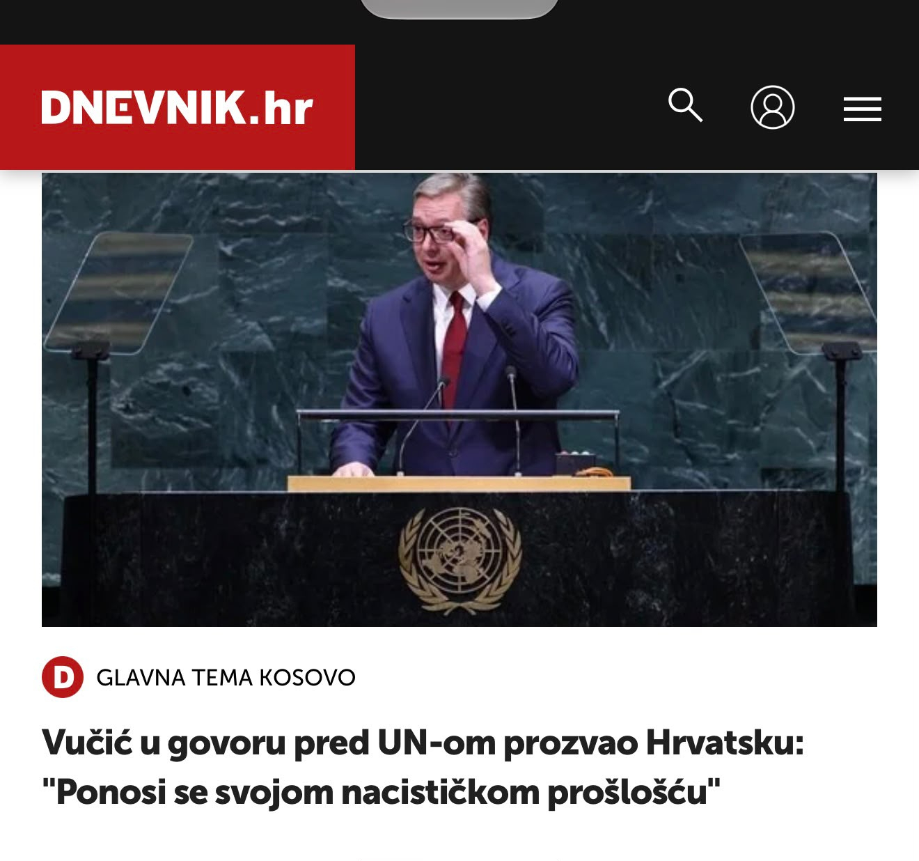 Hrvati pomno pratili Vučićev govor na Generalnoj skupštini UN; Njihovi mediji sve preneli FOTO