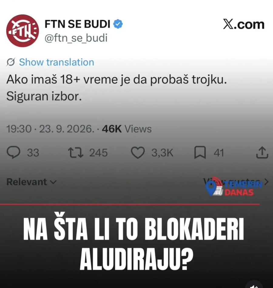 Skandalozna objava blokadera; Na šta aludiraju? FOTO