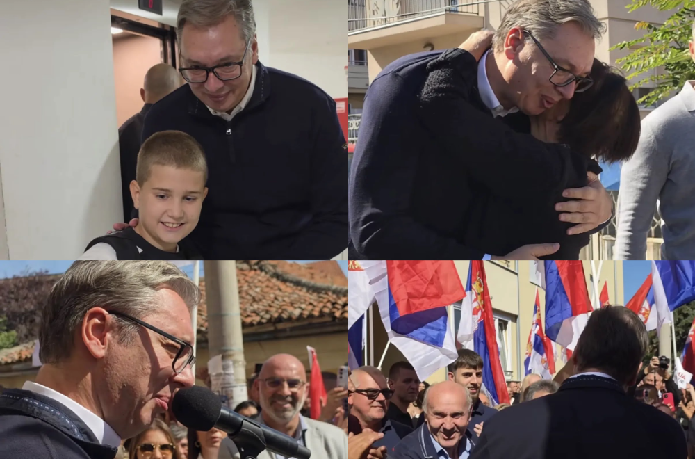 Vučić u Požarevcu: Dočekao ga veliki broj građana; Posetio porodicu koja je uzela kredit za mlade