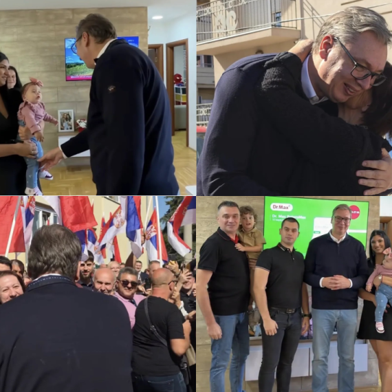 Vučić u Požarevcu: Dočekao ga veliki broj građana; Posetio porodicu koja je uzela kredit za mlade
