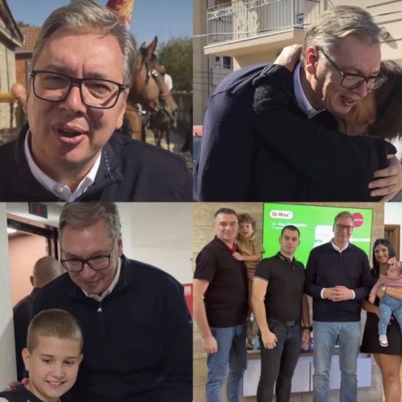Vučić u Požarevcu: Dočekao ga veliki broj građana; Posetio porodicu koja je uzela kredit za mlade