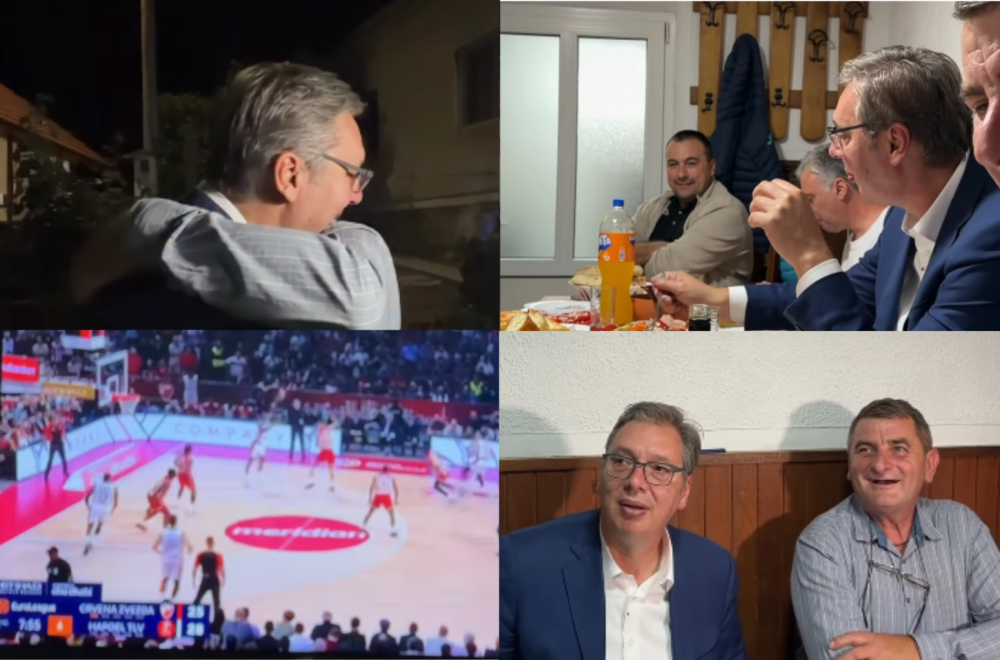 Vučić sa drugom iz vojske: "Čekaju nas priče do kasno u noć"; "Kao nekad, ostali da gledamo Zvezdu" VIDEO