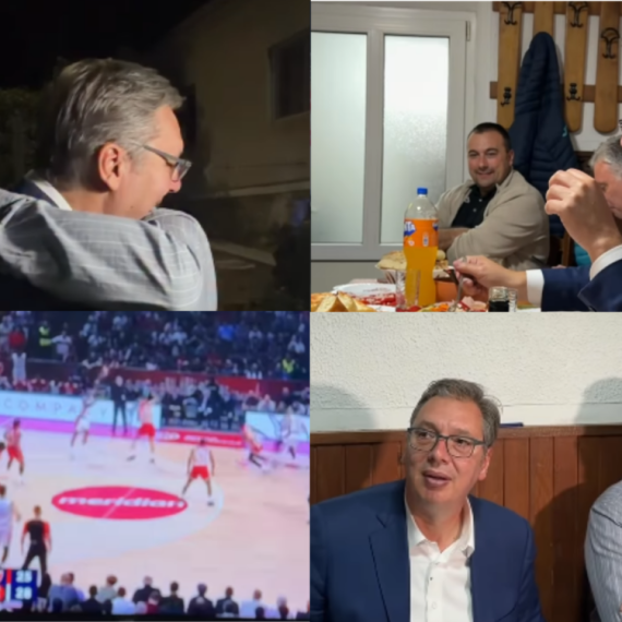 Vučić sa drugom iz vojske: "Čekaju nas priče do kasno u noć"; "Kao nekad, ostali da gledamo Zvezdu" VIDEO