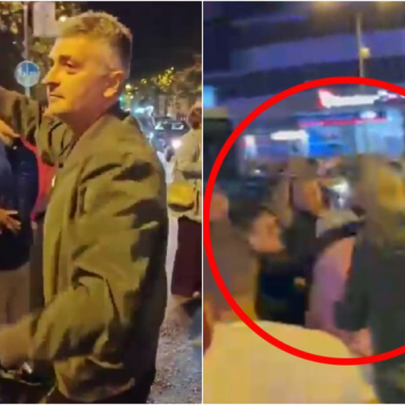 Srdanović isprovocirao haos u Novom Sadu; Blokader krvnički udario ženu u glavu VIDEO