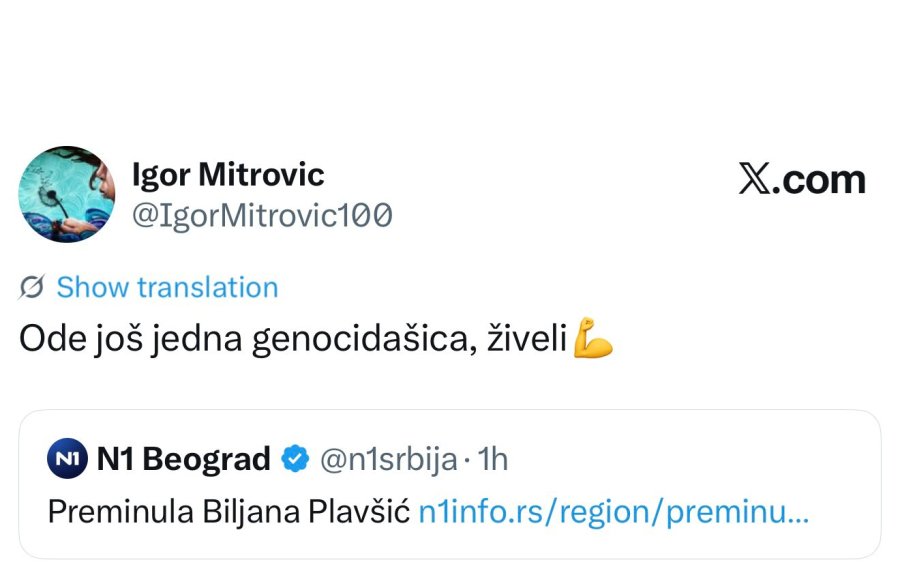 Blokaderi ponovo pokazali zlo; Sramne objave nakon smrti Biljane Plavšić FOTO