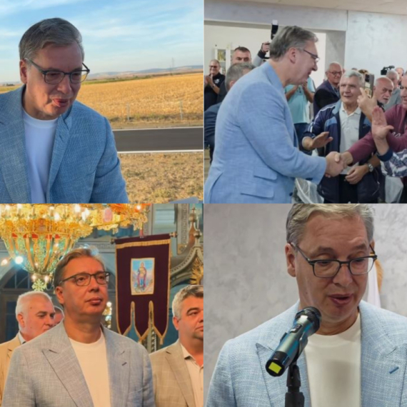 Vučić u selu Morović; Razgovara sa građanima: "Srećan sam što radite dobro i što ste uspešni" FOTO/VIDEO
