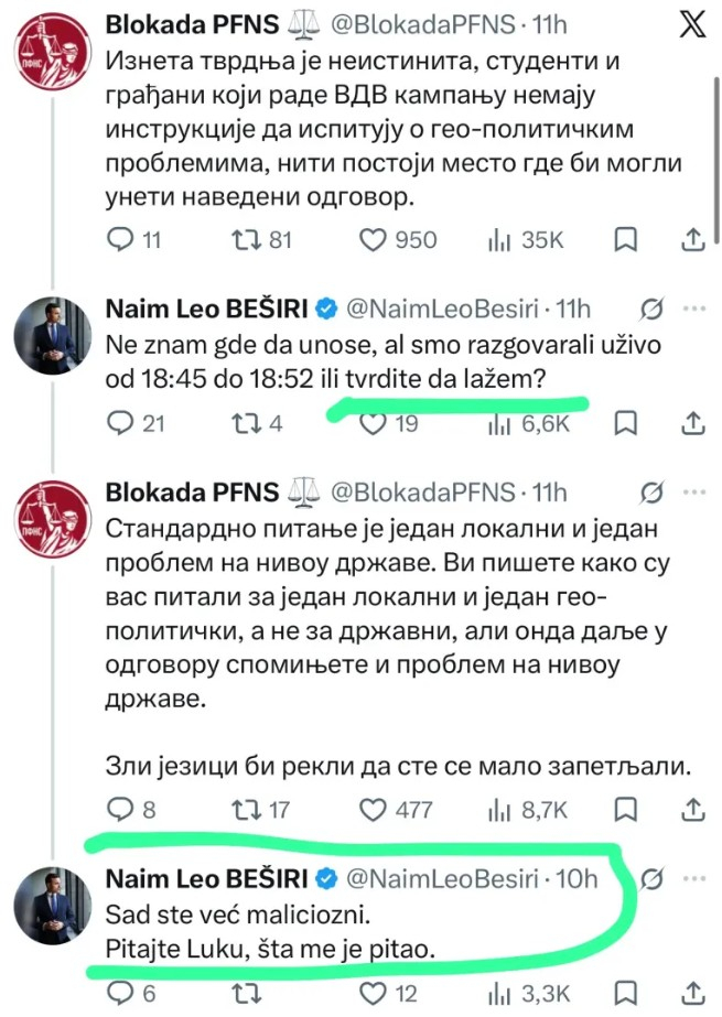 Beširi raskrinkao blokadere; Predstavnici Studentske liste bi uveli sankcije Rusiji 26. oktobra