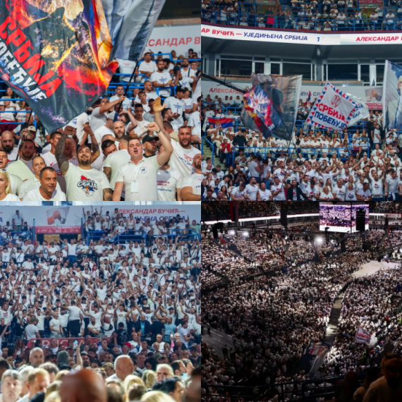 Veličanstven skup održan u Areni; Ogroman broj ljudi prisustvovao; Odjekivalo "Aco, Srbine" FOTO
