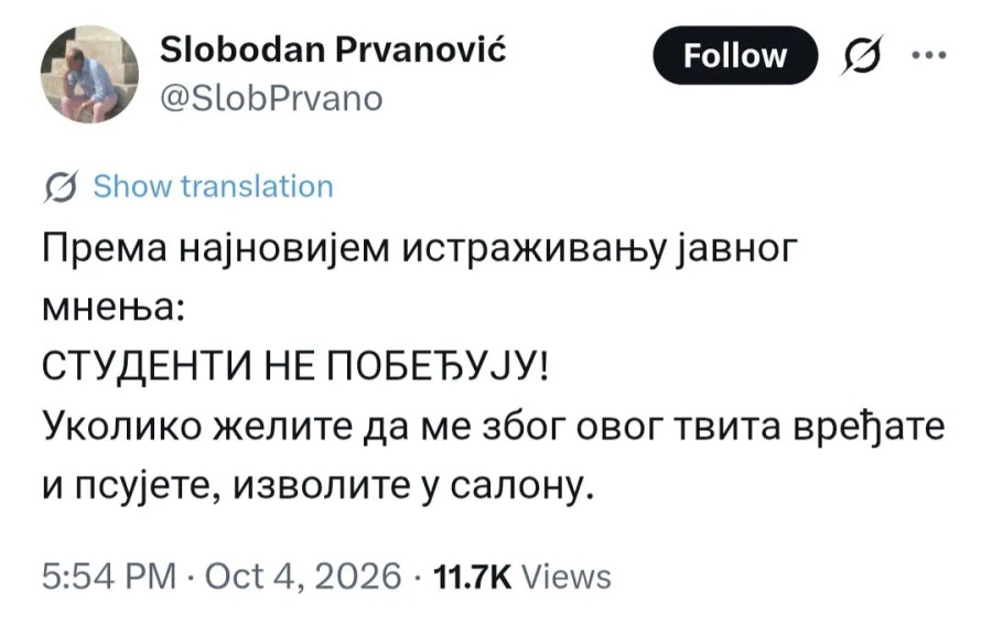 Jedan od najostrašćenijih blokadera: Studenti ne pobeđuju FOTO
