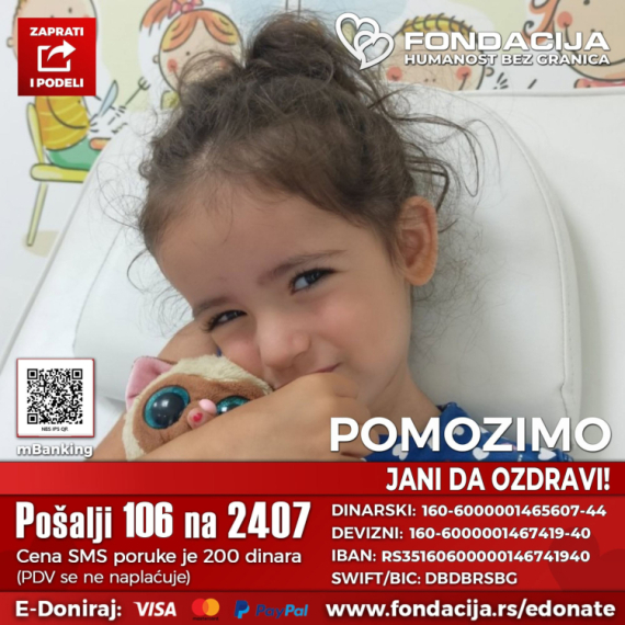 Maloj Jani je potrebna naša pomoć: Pošalji SMS 106 na 2407