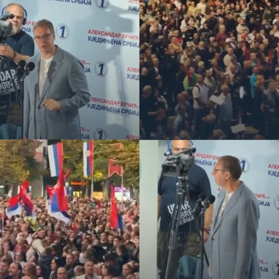 Vučić na velikom skupu u Valjevu: "Hvala vam na veličanstvenom dočeku"; "Idemo da ih pobedimo ubedljivo"