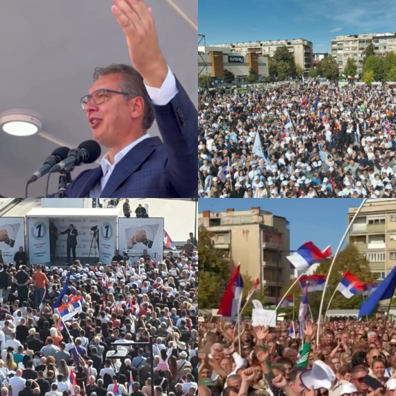 Vučić u Leskovcu; Dočekao ga veliki broj ljudi; "Ja sam sluga svog naroda"; "Narodna volja će biti odbranjena"