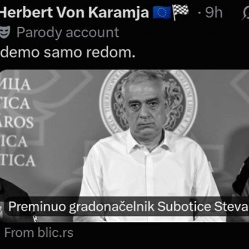 Besramna kampanja blokadera ostavlja bez teksta; Slave smrt gradonačelnika Subotice FOTO