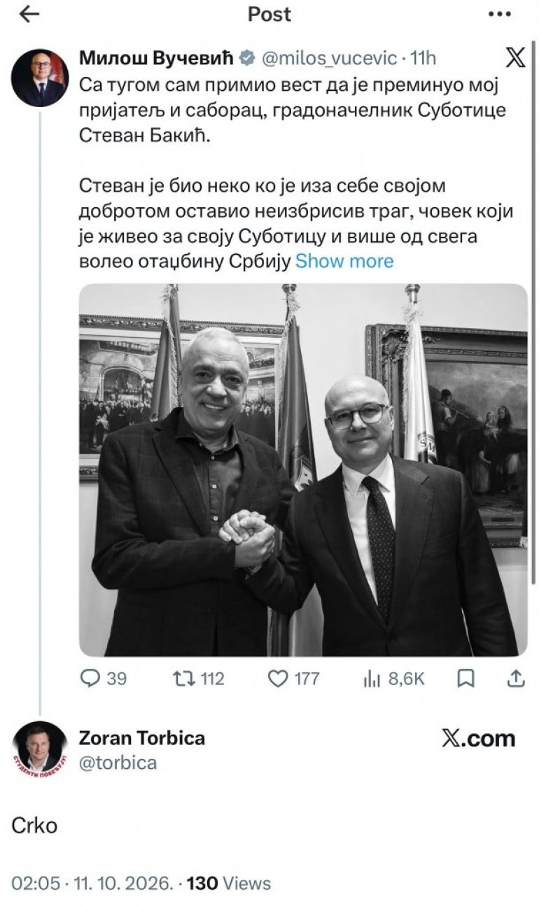 Besramna kampanja blokadera ostavlja bez teksta; Slave smrt gradonačelnika Subotice FOTO