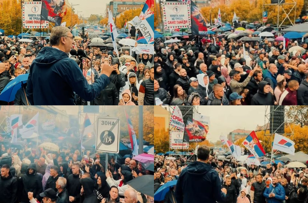 Vučić u Zrenjaninu; Dočekao ga veliki broj ljudi; "Pokušali su da nam unište državu i podele porodice" FOTO