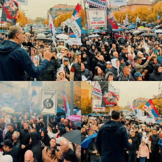 Vučić u Zrenjaninu; Dočekao ga veliki broj ljudi; "Pokušali su da nam unište državu i podele porodice" FOTO