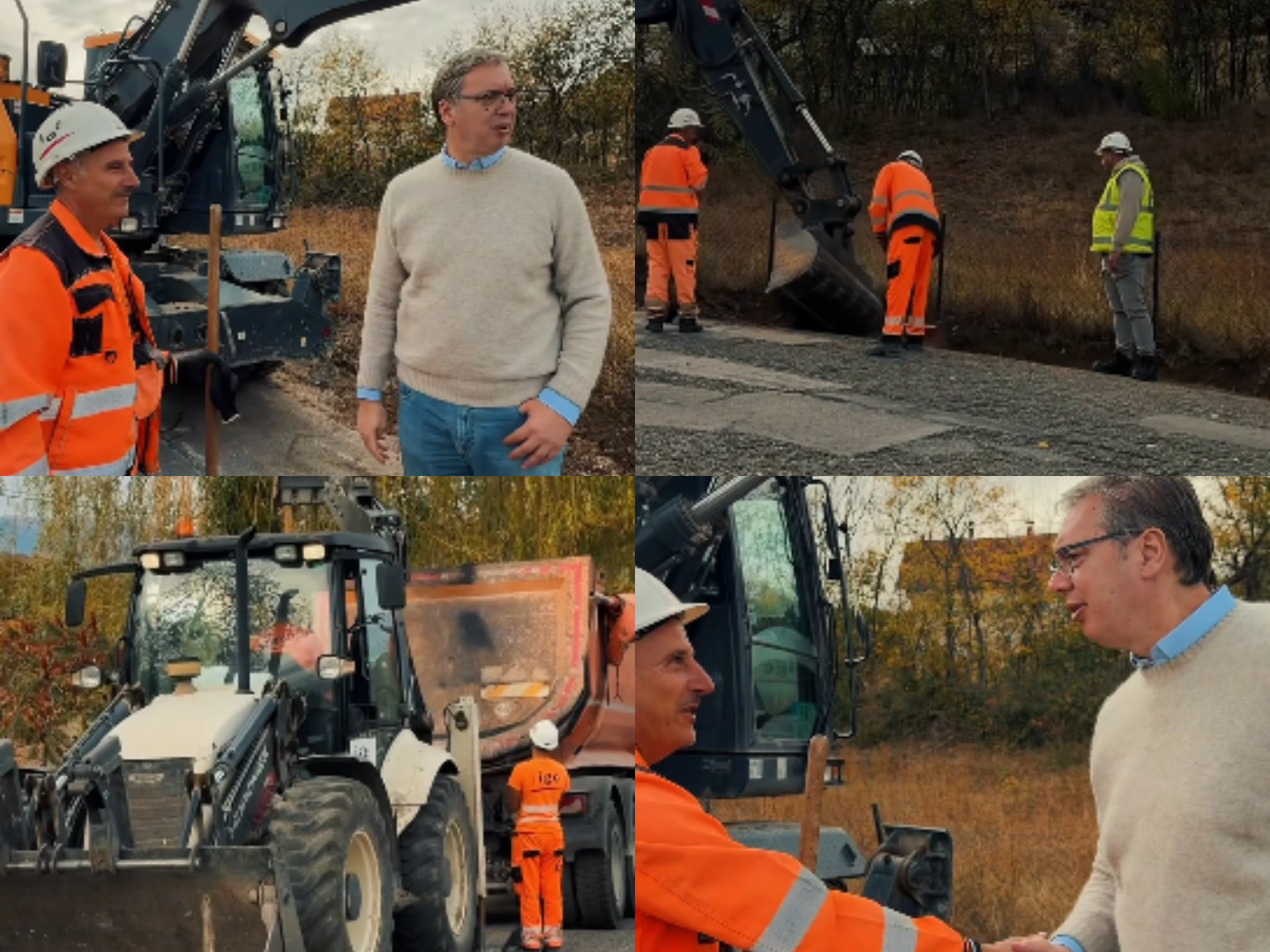 Vučić obišao radove na putu Zlot‑Podgorac i najavio 12 km novog asfalta