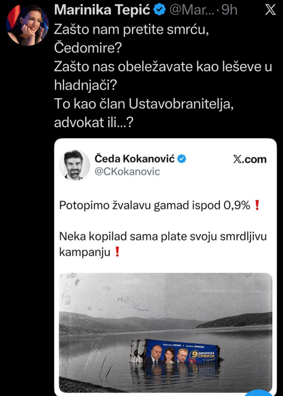 Zašto pretite smrću, Čedomire?; Pristalica Studentske liste Kokanović zgrozio javnost