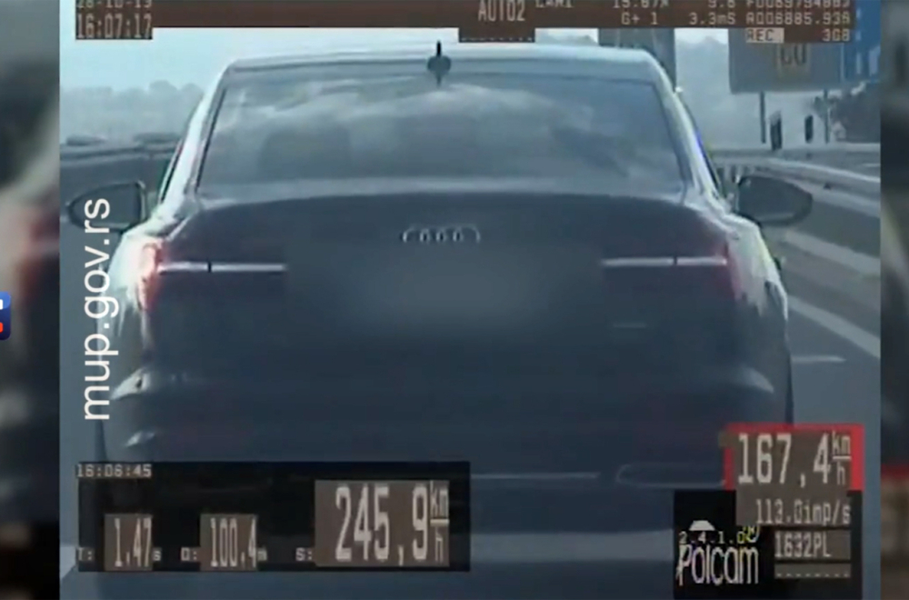 Vozio Audi 245 km/h gde je ograničenje 100 km/h VIDEO