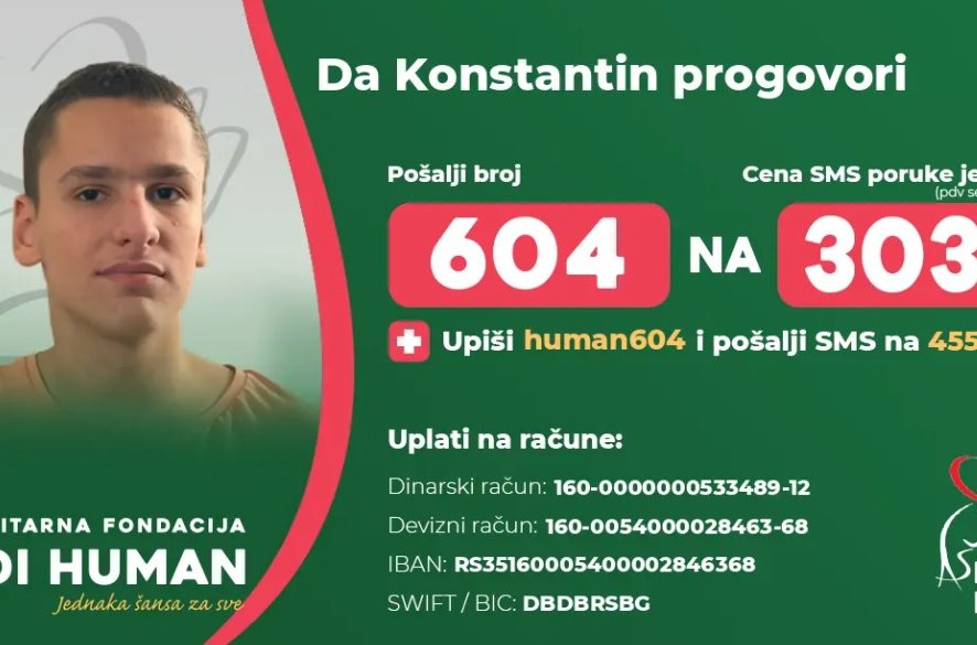 Pomozimo Konstantinu da progovori: Pošalji 604 na 3030