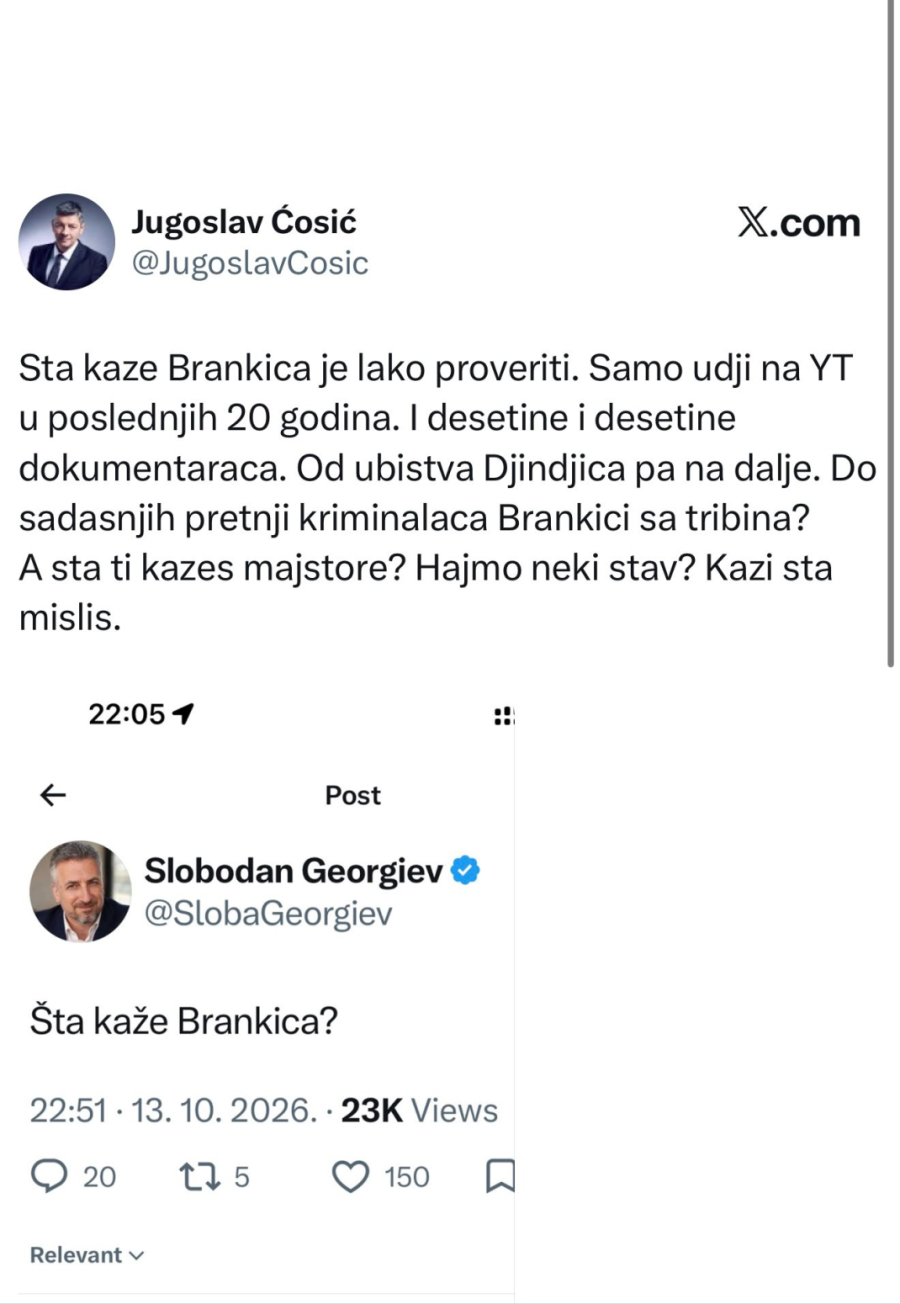 Ćosić udario na Georgijeva: Za tebe je bolje da se ovde zaustavimo... FOTO
