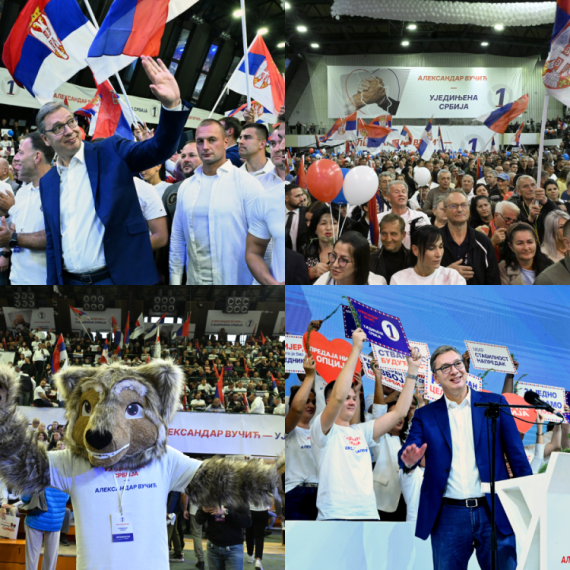 "Ruzmarin" odjekuje Lazarevcom; Vučić: "Dok su oni blokirali, mi smo nastavili da gradimo Srbiju" FOTO