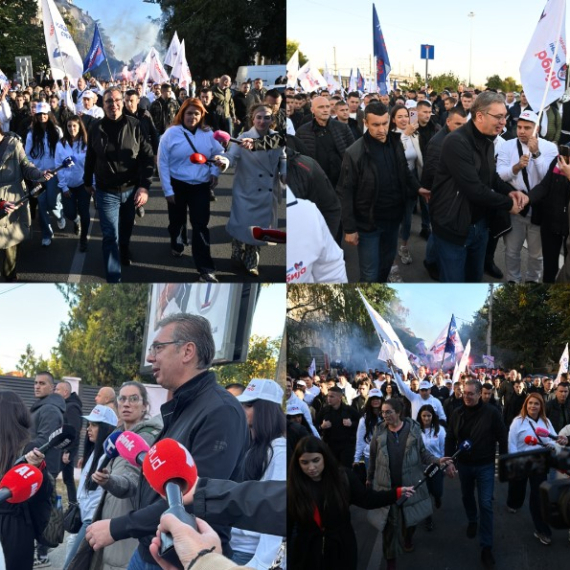 Veliki skup liste "Ujedinjena Srbija" u Novom Sadu: Vučić sa građanima šeta do Trga; Odjekuje "Aco, Srbine"