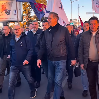 Vučević iz Novog Sada: "Videćemo dva velika evropska lidera – Vučića i Fica"; "Svi za jednog, jedan za sve"