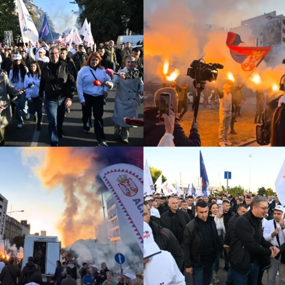 Reke ljudi slile se u Novi Sad; Vučić sa građanima šeta do Trga; Hiljade bajkera na skupu; Stiže i Fico FOTO