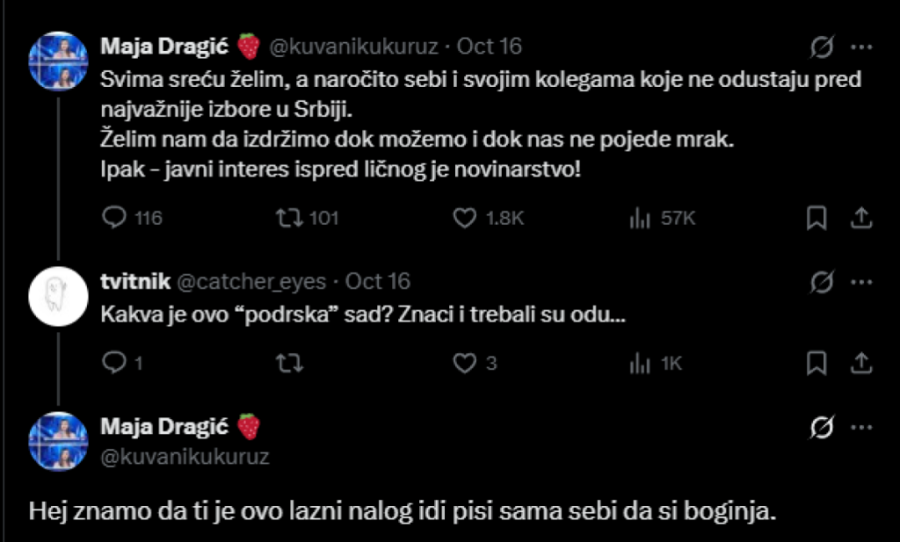 Tatalović napala bivšu koleginicu, usledila oštra replika: Znamo da pišeš sa lažnog profila, pozdravi dedu