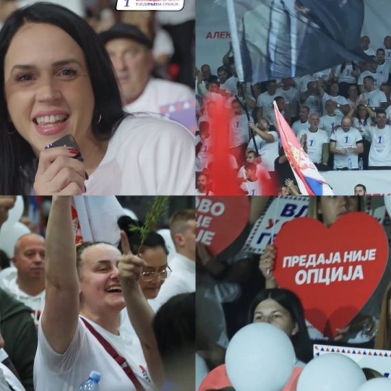 Veličanstvena atmosfera na skupu u Čačku; Građani ujedinjeni: "25. svi na glasanje za broj 1" FOTO/VIDEO