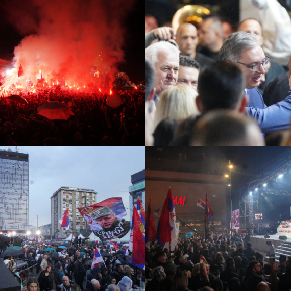 Spektakl u Nišu, reke ljudi se slile; Obraća se Vučić na krcatom trgu, grmi "Ruzmarin" FOTO/VIDEO