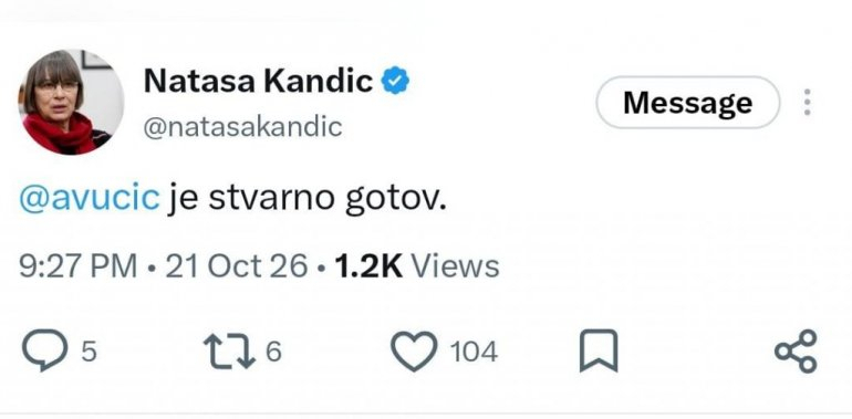 Nataša Kandić podržala Studentsku listu, a sad kune Vučića na društvenim mrežama