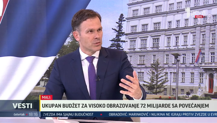 Ministar finansija Siniša Mali gost Vesti na TV Prva