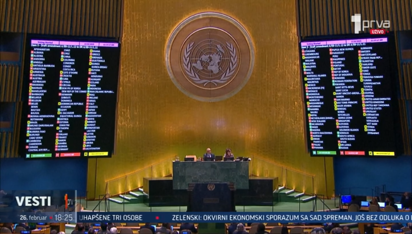 GS UN  usvojila dve rezolucije povodom trogodišnjice rata u Ukrajini