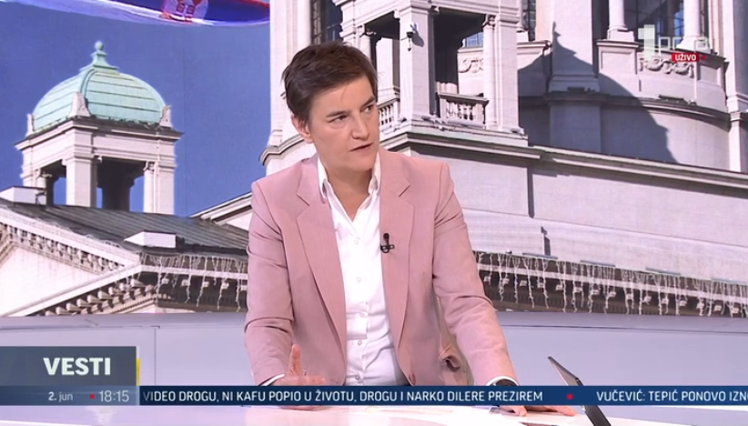 Brnabić za TV Prva: Stravične optužbe na račun Vučića i njegove porodice