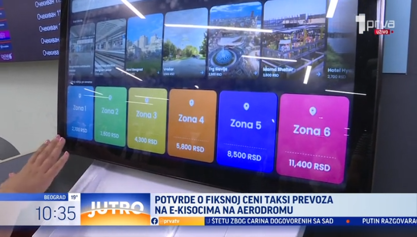 E-kiosci za taksi na aerodromu "Nikola Tesla"