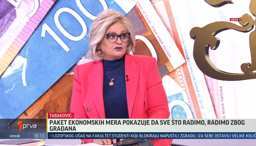 Tabaković o novim ekonomskim merama