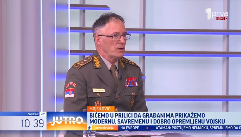 General Mojsilović: Narod će biti ponosan prikazanim na vojnoj paradi