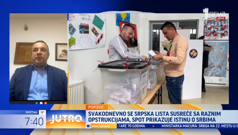 Popović o zabrani spota Srpske liste u Prištini
