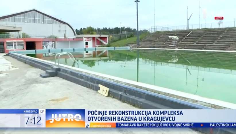 Počinje rekonstrukcija otvorenih bazena u Kragujevcu
