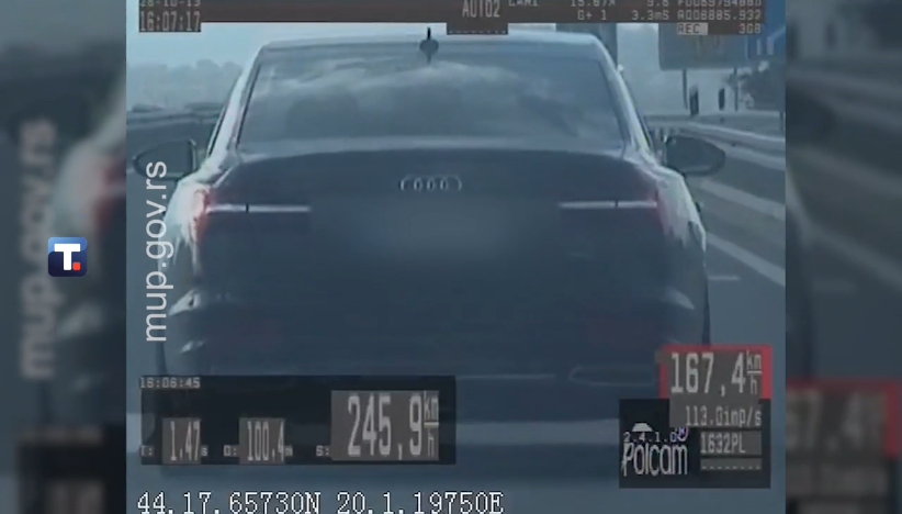 Vozio Audi 245 km/h gde je ograničenje 100 km/h