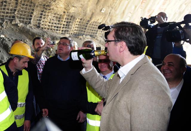 PM marks completion of tunneling works with champagne