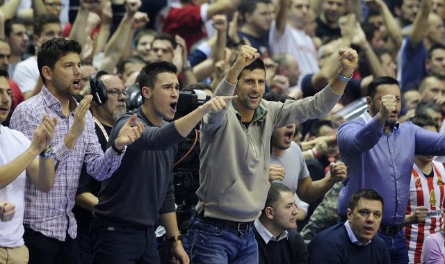 Djokovic shows up for Red Star basketball game in Belgrade