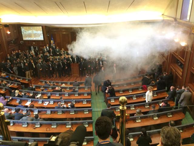 Sitting of Kosovo Assembly again disrupted with tear gas
