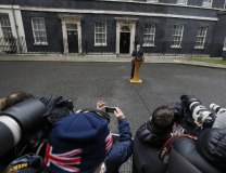 Britain's PMDavid Cameron delivers a statement in Downing St. in London on Feb. 20 (Tanjug/AP)