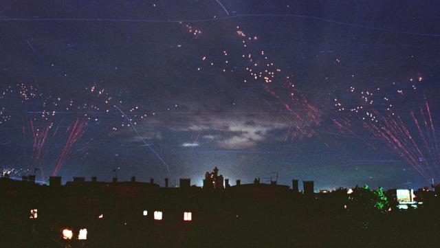 Air Defense fire above Belgrade (Tanjug)