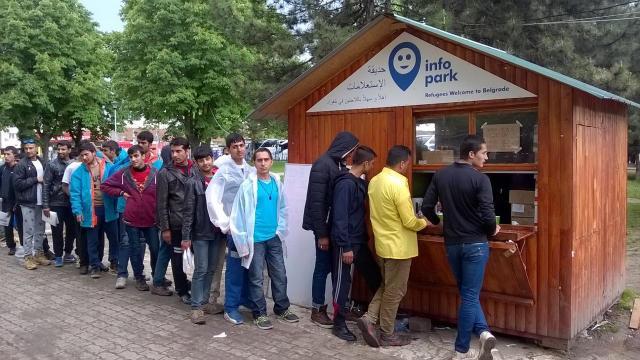 Refugees continue to "busily transit through Belgrade"