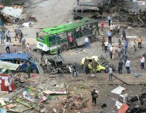 The scene of the attack at a bus station in Tartus (Tanjug/SANA/AP)